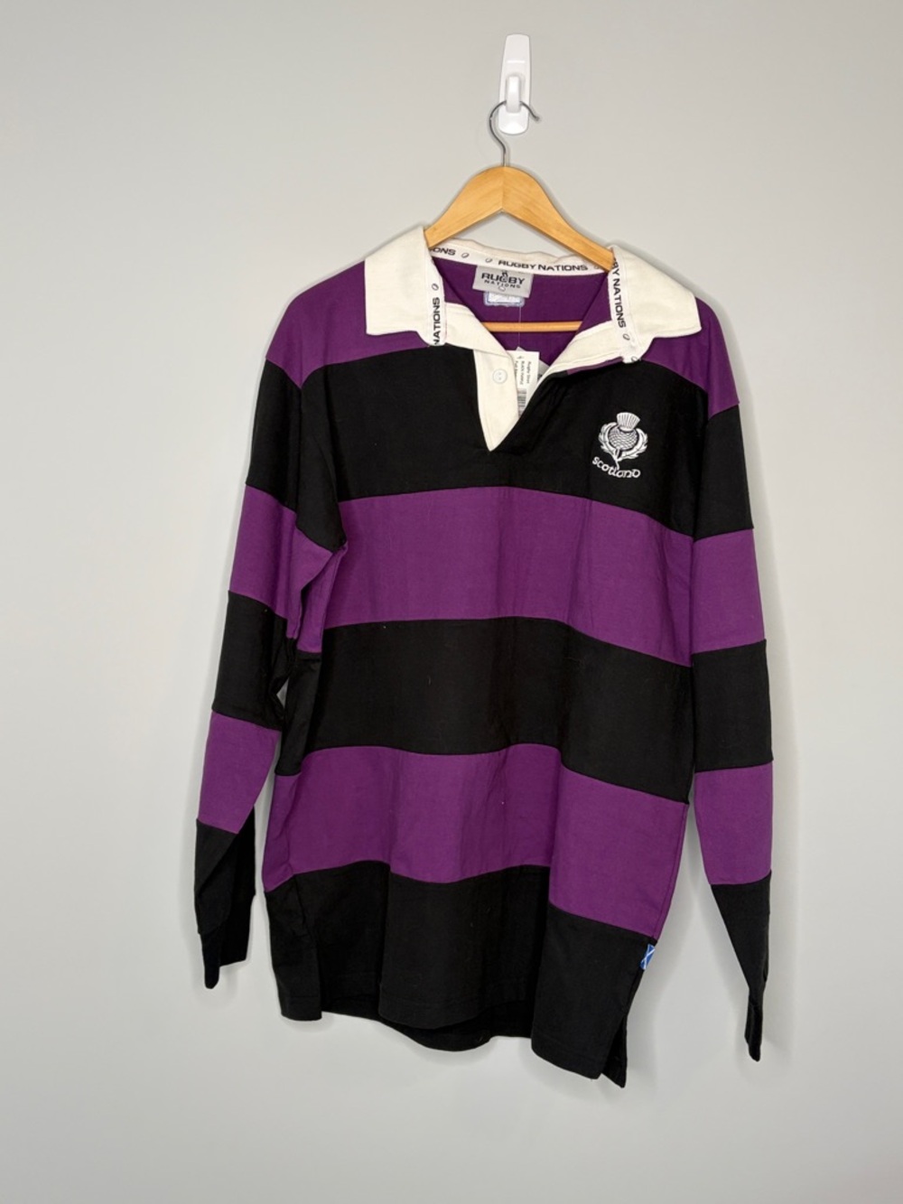 Scotland Long Sleeve Rugby Shirt - Purple & Black - Picture 2 of 9
